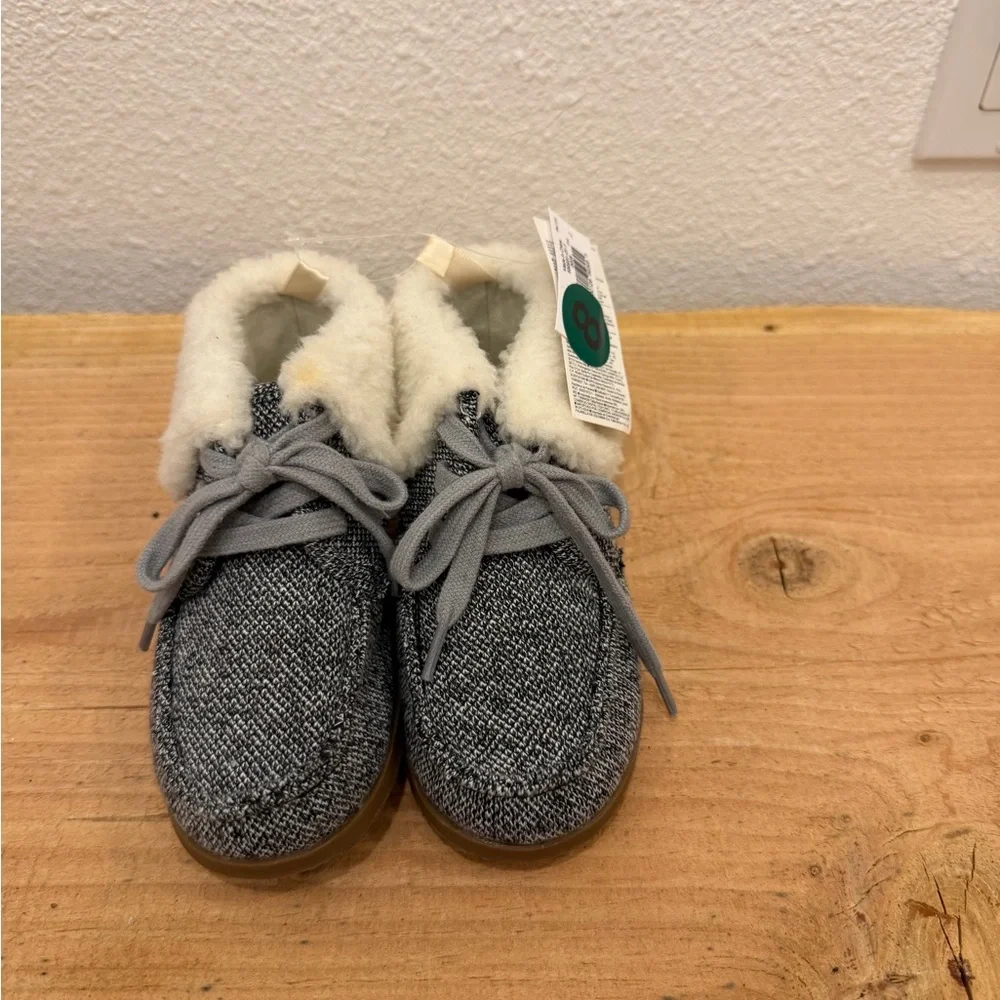 GAP Kids Gray Moccasins with Cream Lining